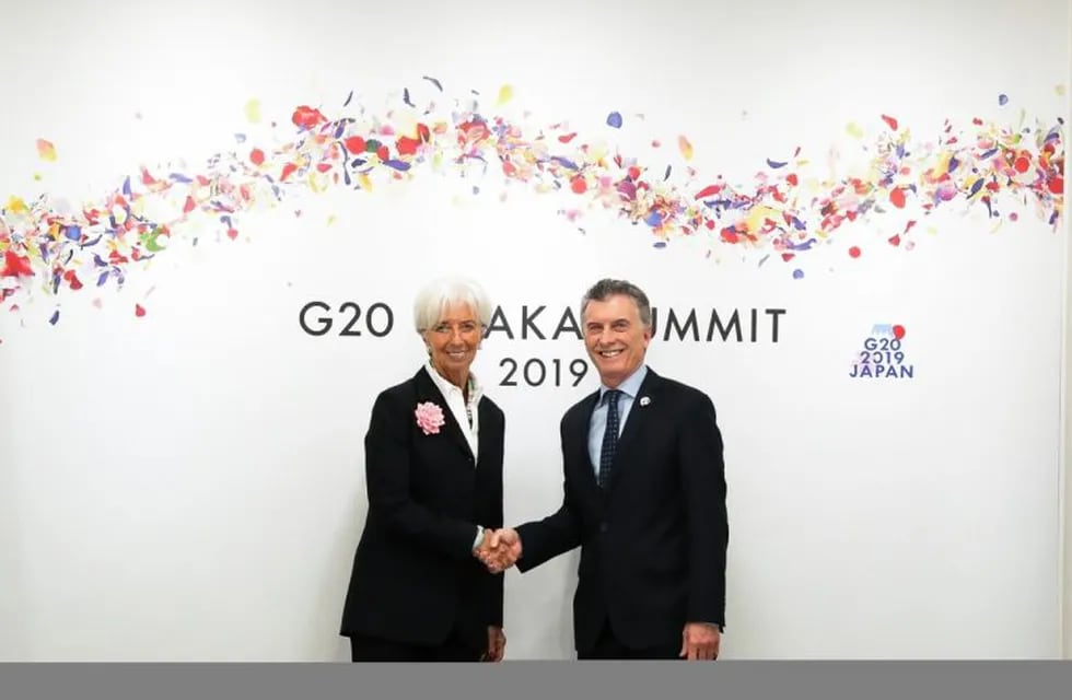 El presidente Mauricio Macri se reunió con Christine Lagarde, directora gerente del FMI, en la cumbre del G 20 en Japón. (Presidencia)