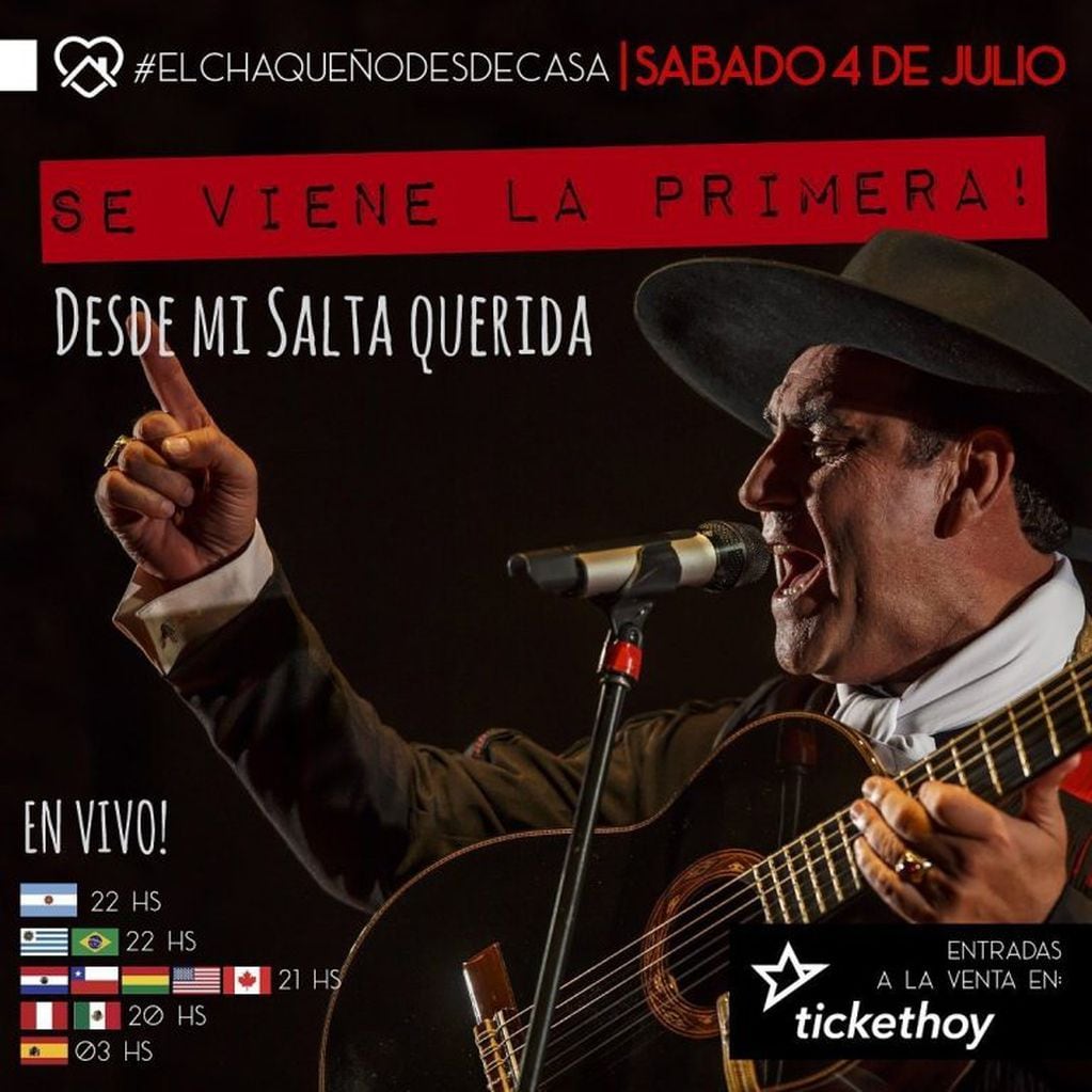 Chaqueño Palavecino en concierto virtual (Facebook Chaqueño Palavecino Sitio Oficial)