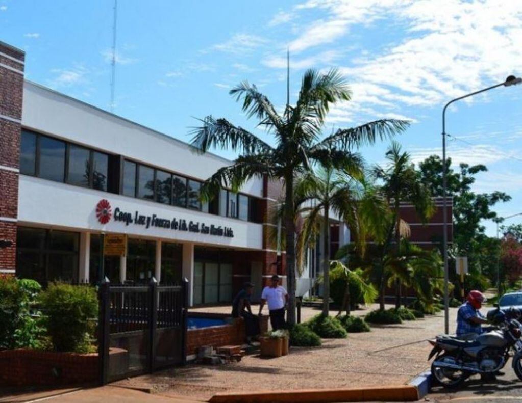 La sede central de la Cooperativa Luz y Fuerza de Libertador General San Martín