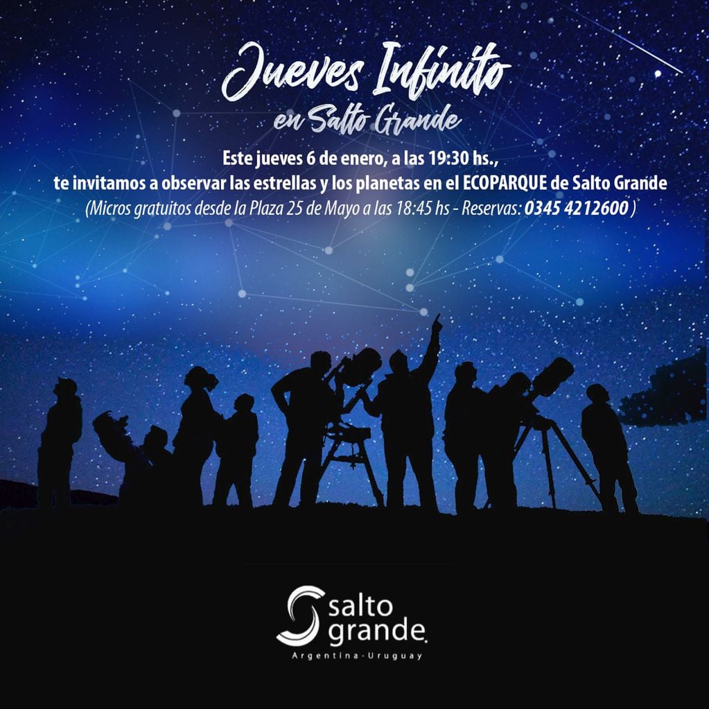 Jornada de observación astronómica en el Ecoparque de Salto Grande.