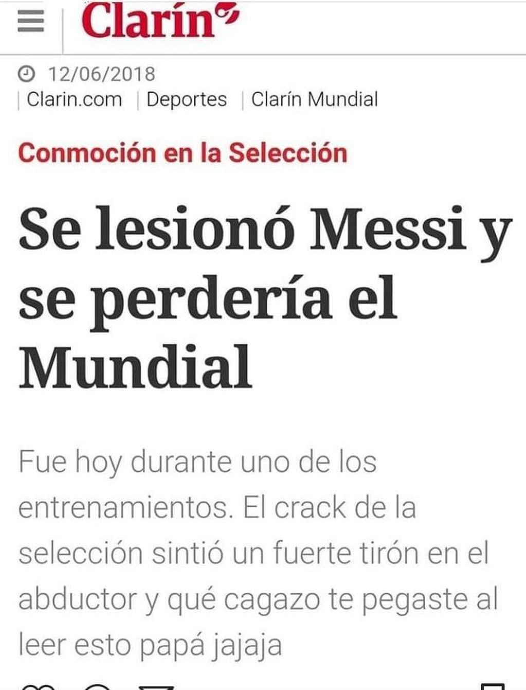 La "lesión" de Messi que asustó a todos.