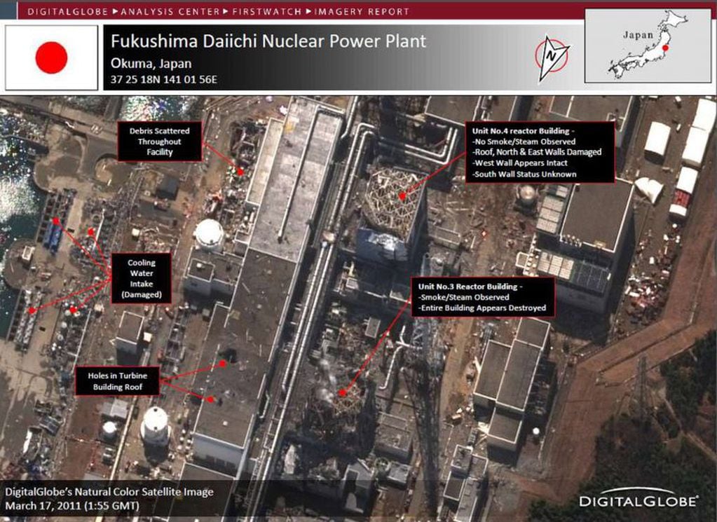 Destrozos en el reactor nuclear Fukushima. (AFP)