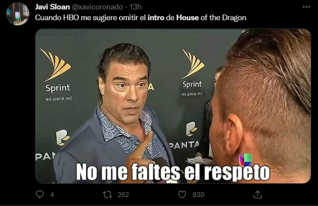 Meme de "House of the dragon".