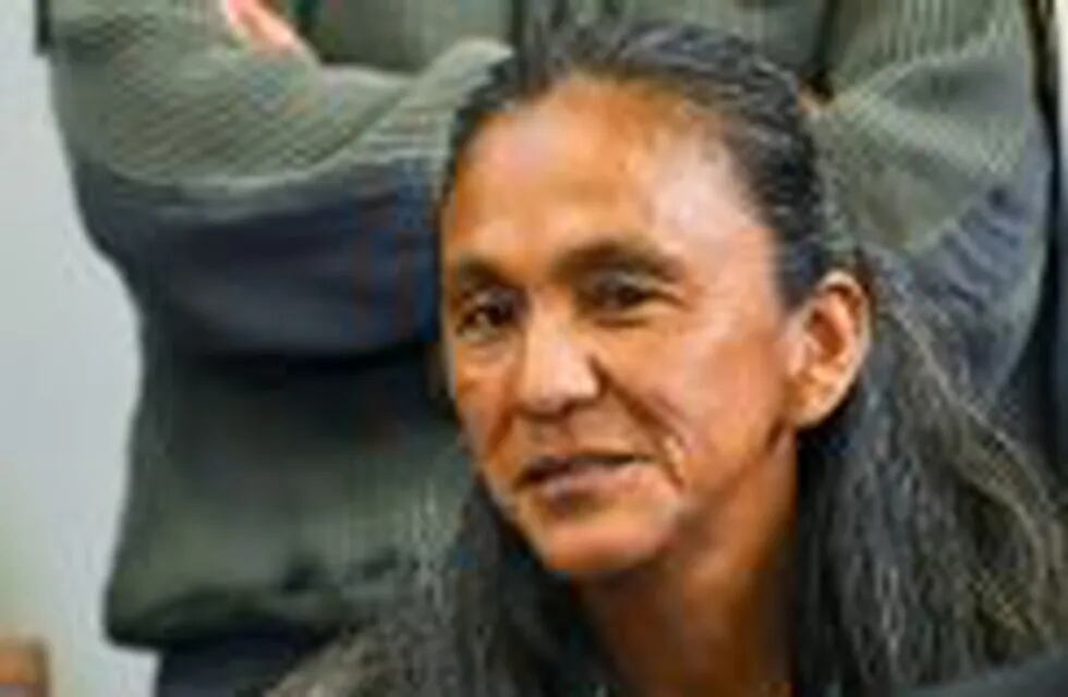 Argentine Milagro Sala, imprisoned leader of the Tupac Amaru neighborhood association, speaks during a court hearing in Jujuy on December 15, 2016.nSala, 52, is in jail since January 2016 for insurrection after having called for a protest against Jujuy's 