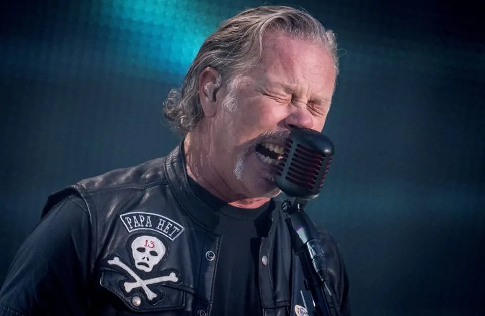 James Hetfield of Metallica pefrorms at Parken Stadium in Copenhagen, Denmark, July 11, 2019.  Ritzau Scanpix/Mads Claus Rasmussen via REUTERS    ATTENTION EDITORS - THIS IMAGE WAS PROVIDED BY A THIRD PARTY. DENMARK OUT. NO COMMERCIAL OR EDITORIAL SALES IN DENMARK.