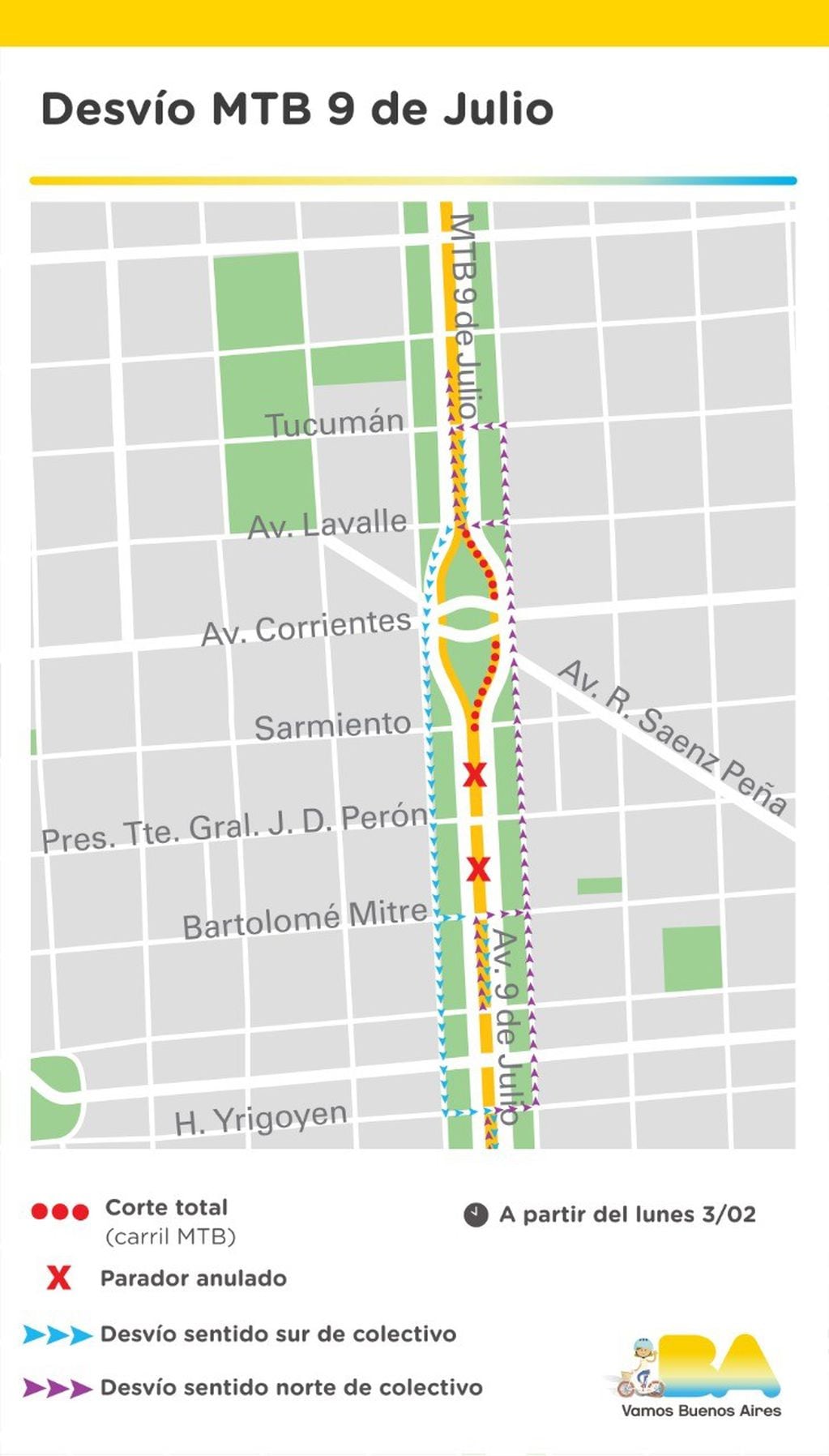 Mapas de desvíos del Metrobús.