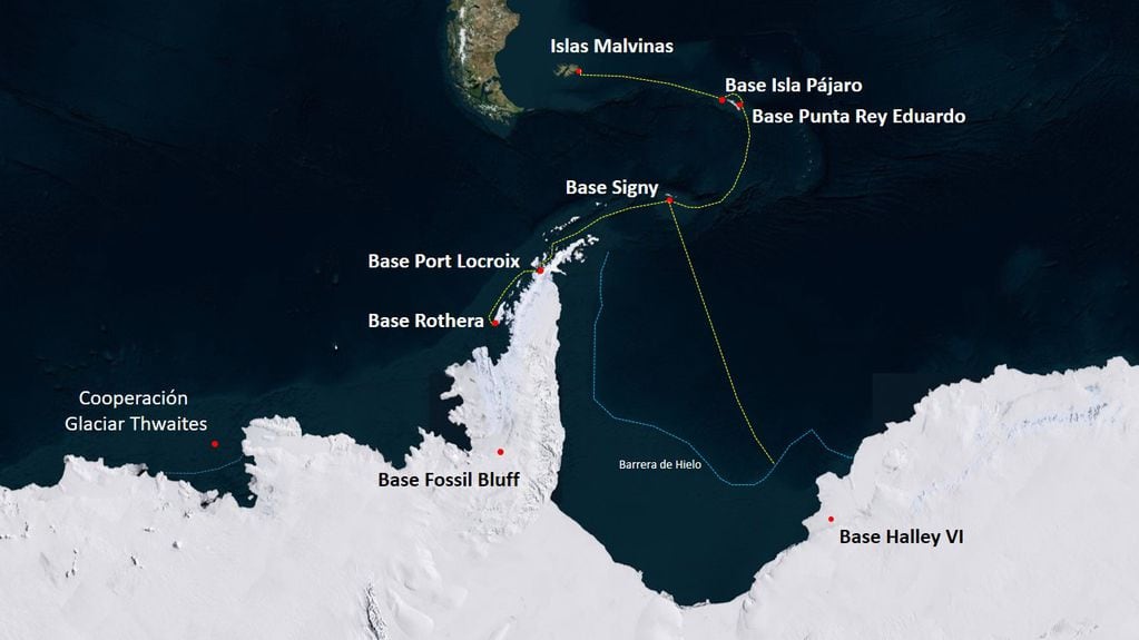 Despliegue Británico desde Malvinas hacia la Antártida