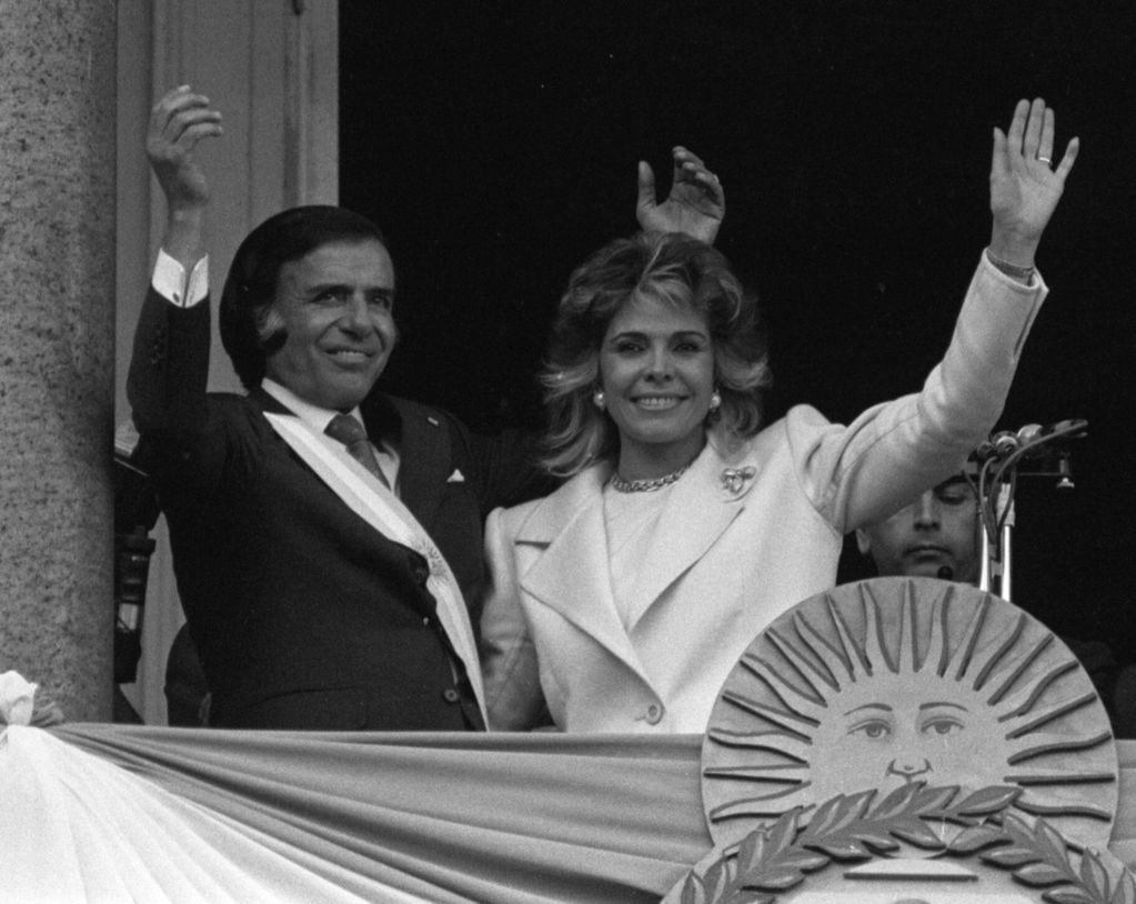 En su primera asunción como Presidente en 1989