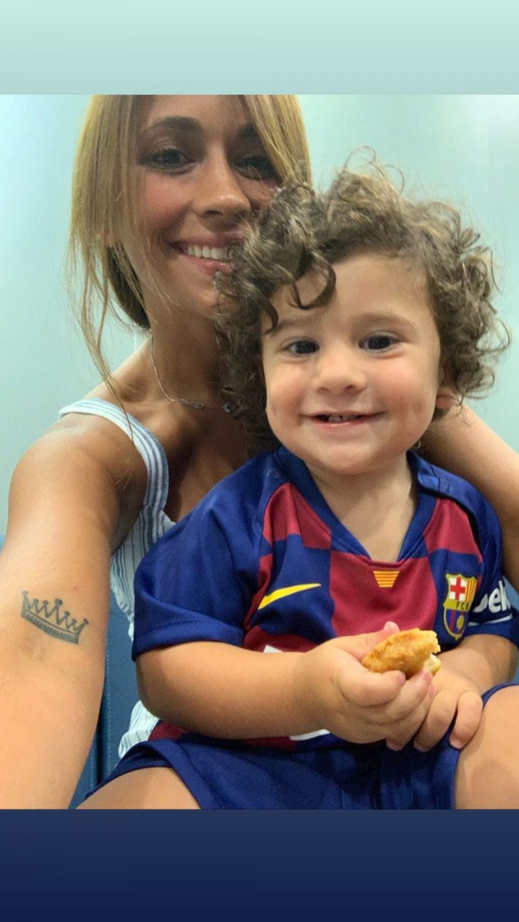 Ciro Messi fue con sus hermanos y su madre al Camp Nou. (@antonelaroccuzzo)