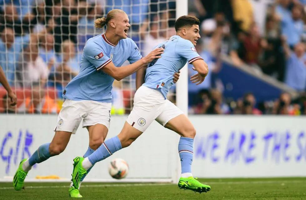 Erling Haaland se sorprendió con la velocidad de Julián Álvarez en FIFA 23 (MCFC).