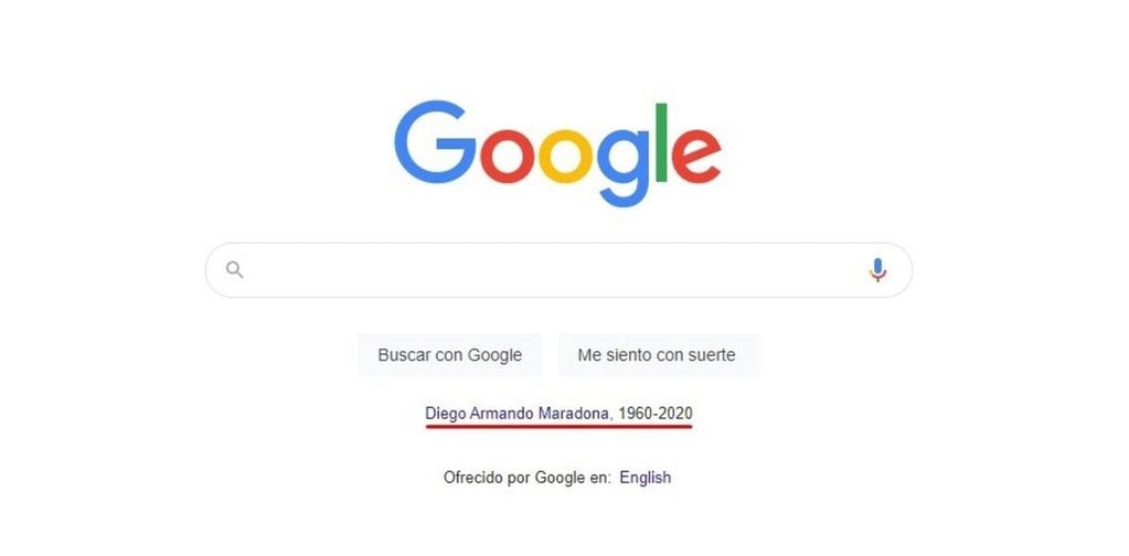 Google agregó un acceso directo de Diego Maradona