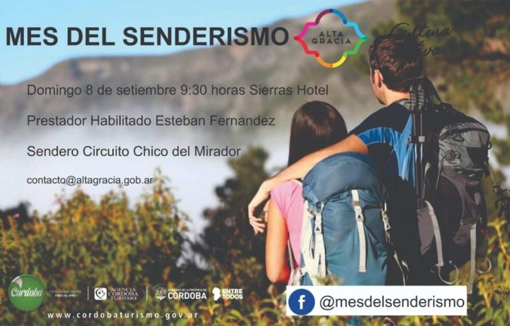 Llega la 4º edición del Mes del Senderismo en Alta Gracia.