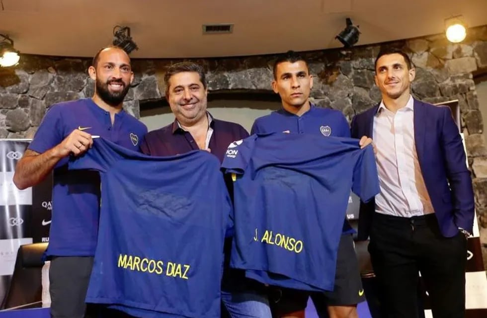 Boca presentó oficialmente a Marcos Díaz y Junior Alonso (Twitter).
