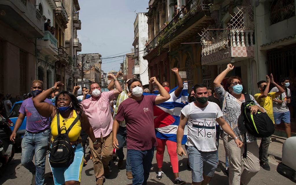 Las protestas del 11 de julio se dieron en todos los rincones de Cuba. (AP).