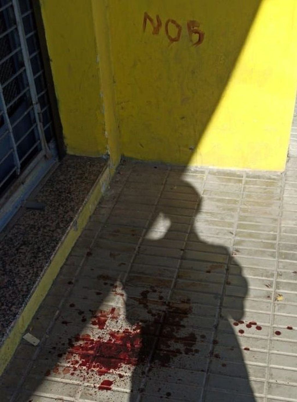 El ladrón escribió con su propia sangre la sigla "NOB" tras romper una vidriera. (Radio 2)