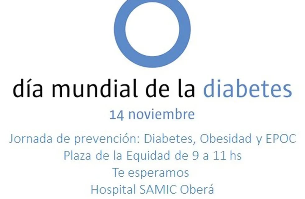 Oberá: por el día Mundial de la Diabetes  el Hospital SAMIC realizará diferentes actividades en la Plaza de la Equidad