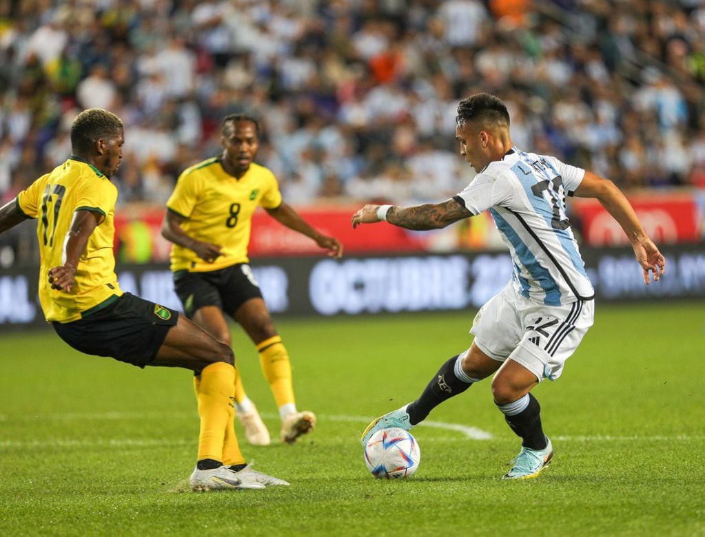 Lautaro Martínez jugó 55 minutos en el amistoso ante Jamaica. Foto: @Argentina