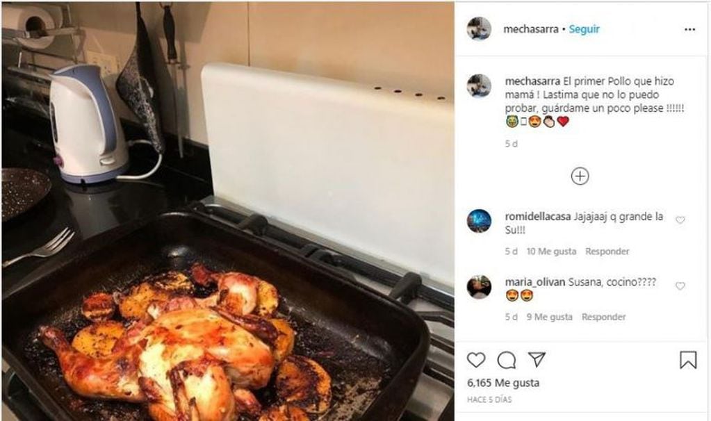 El pollo que hizo Susana (Foto: Captura Instagram)