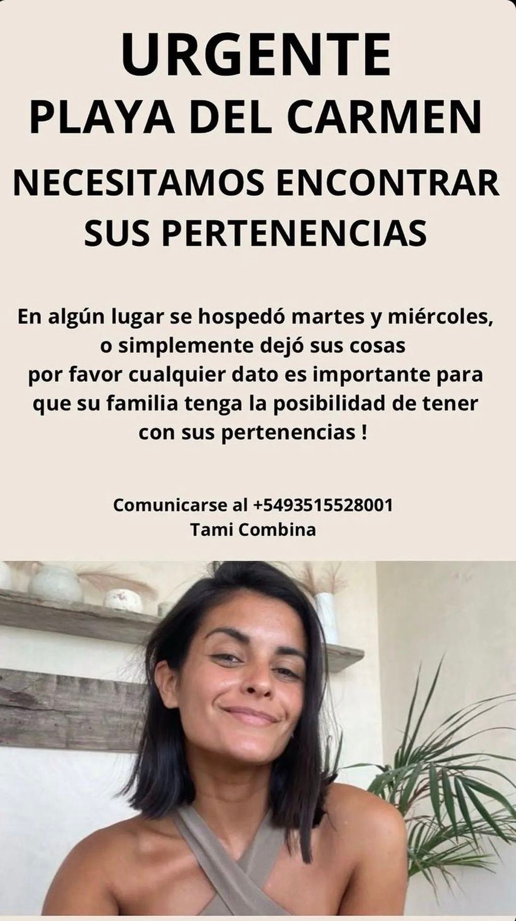 El pedido de familiares y amigos de Nani Ávila.