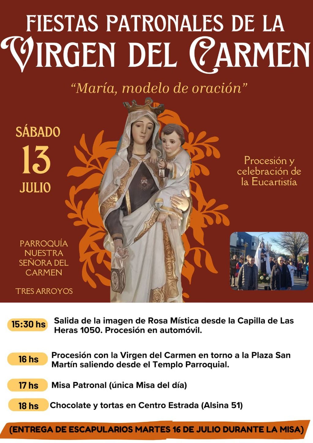 Fiestas Patronales de la Virgen del Carmen en Tres Arroyos