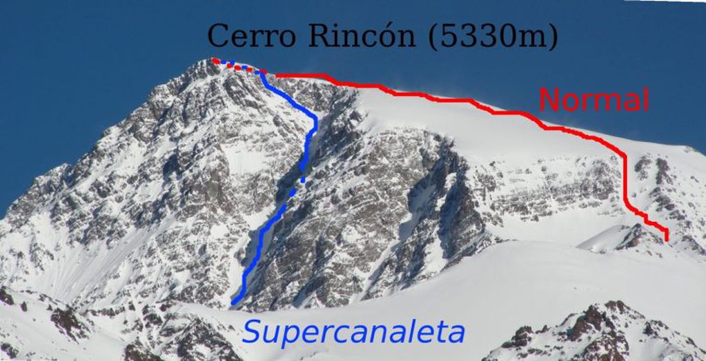 Conquistar el Rincón por la Súper canaleta es un desafío para los andinistas.