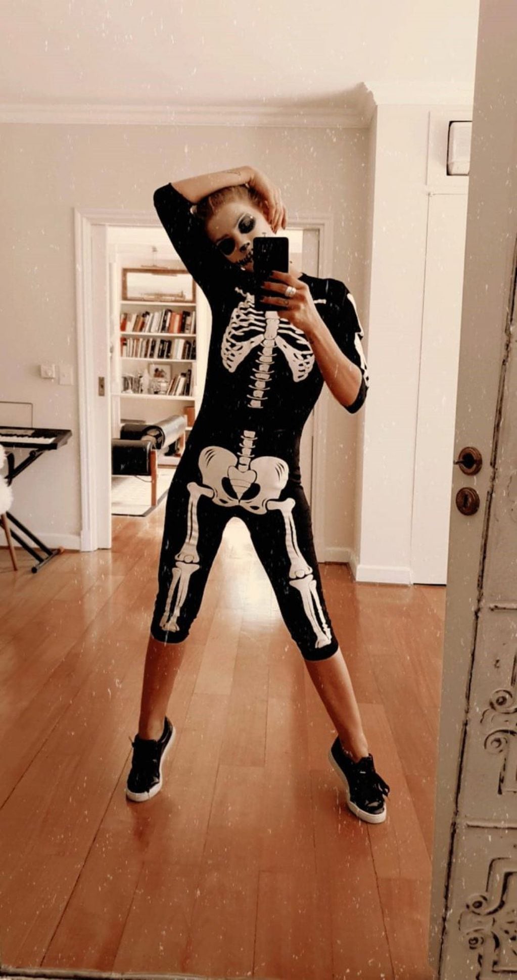 La China Suárez se disfrazó de esqueleto para Halloween y lo mostró en Instagram (Foto: Instagram/ @sangrejaponesa)