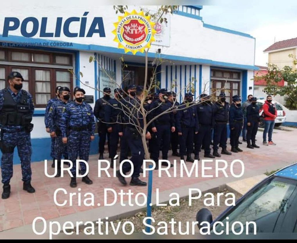 Policías afectados al operativo preventivo en La Para (URD Río Primero)
