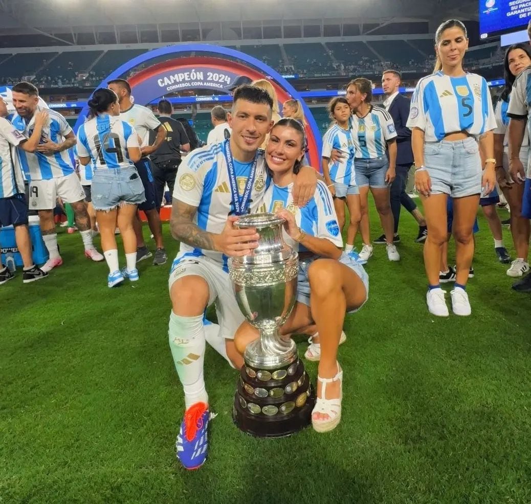 Muriel López con los zapatos de taco chino en la final de la Copa América 2024