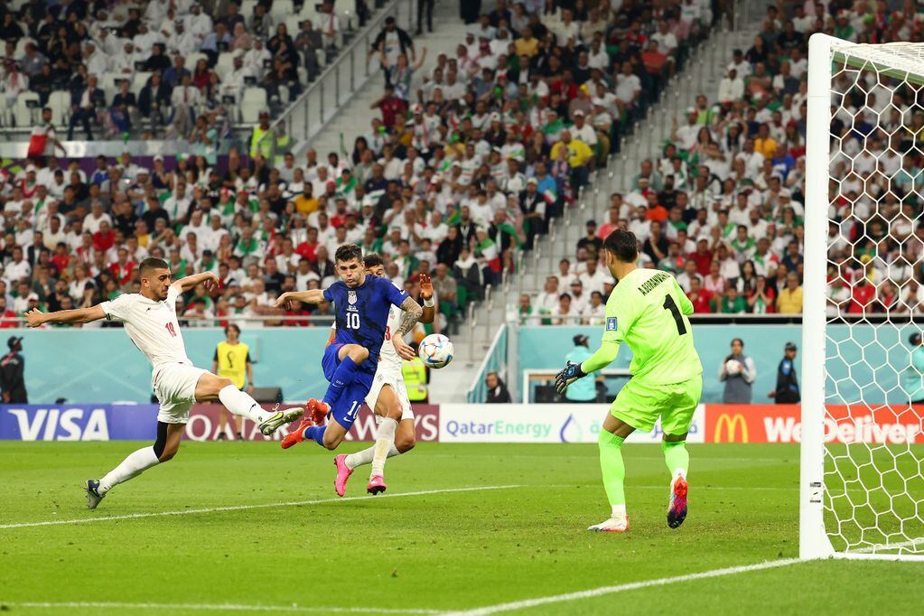 El gol de Pulisic para Estados Unidos, ante Irán, por la última fecha del Grupo B del Mundial Qatar 2022. Foto: AP.