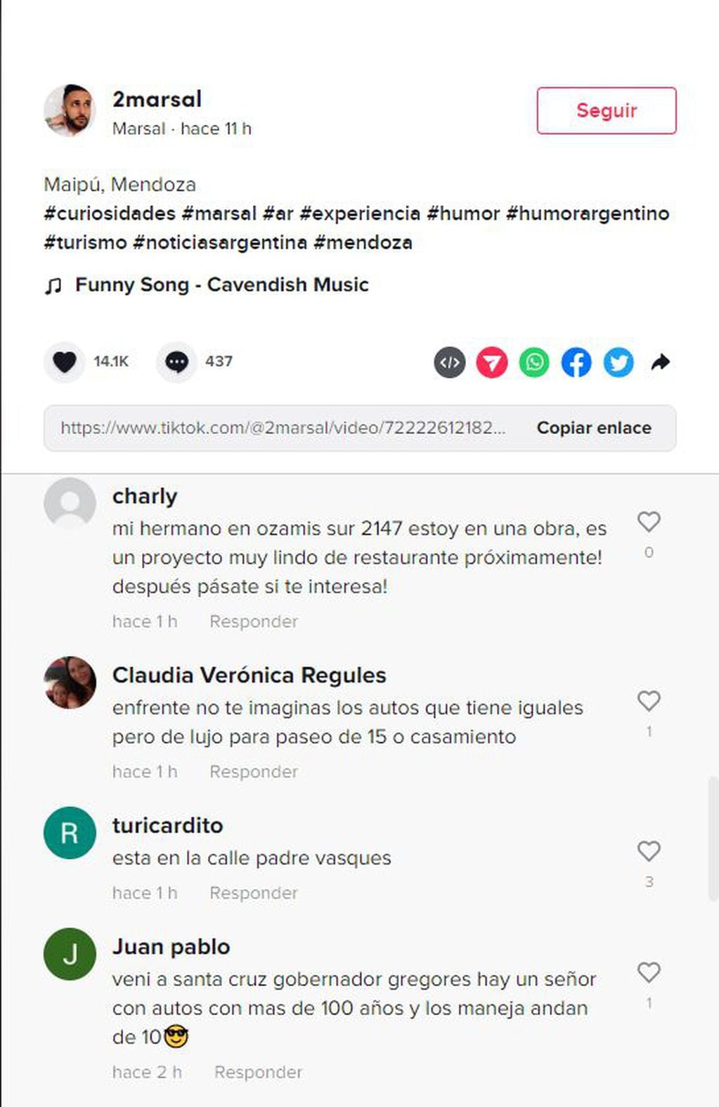 Viral de Tik Tok del influencer español tras descubrir un 2CV modificado en Maipú