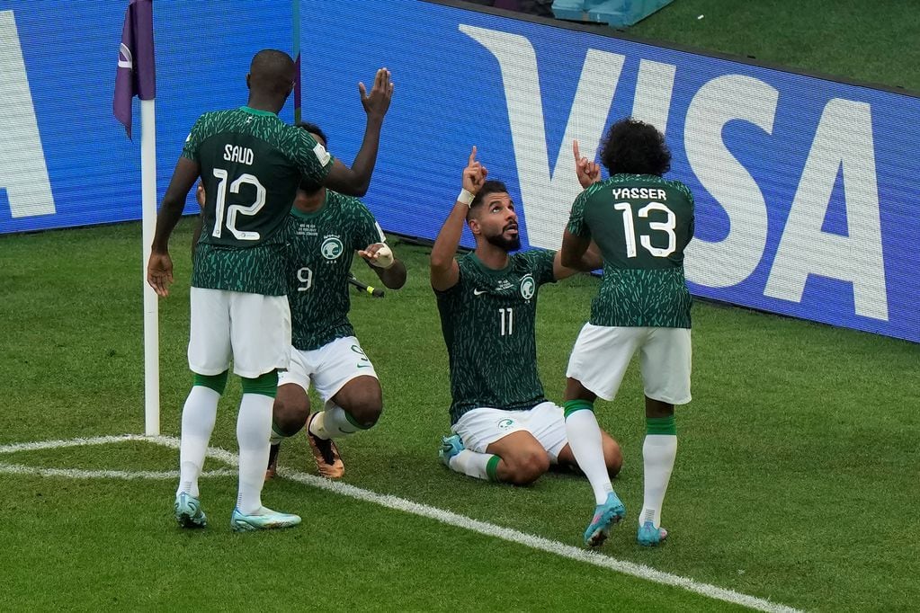 Arabia Saudita sorprendió a la Argentina y al mundo, y ganó un partido impensado. Foto: AP.