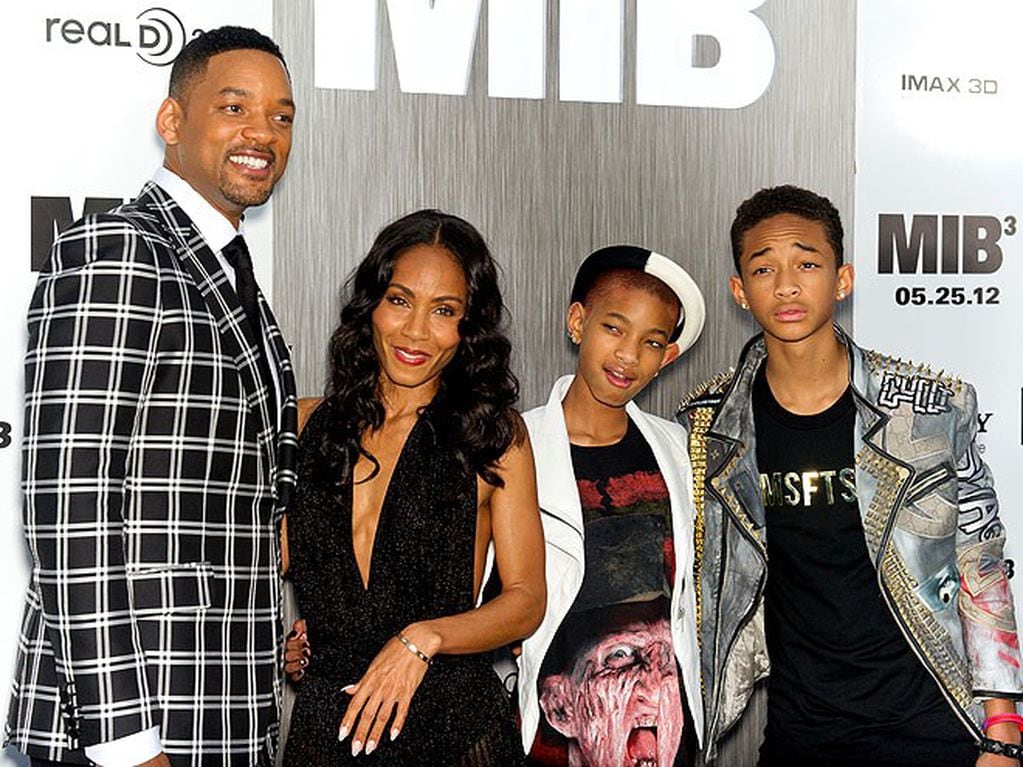 Will Smith junto a su esposa Jada y sus hijos Jaden y Willow. (web)