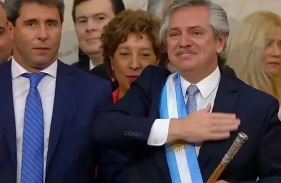 Sergio Uñac, gobernador de San Juan junto al presidente Alberto Fernández.
