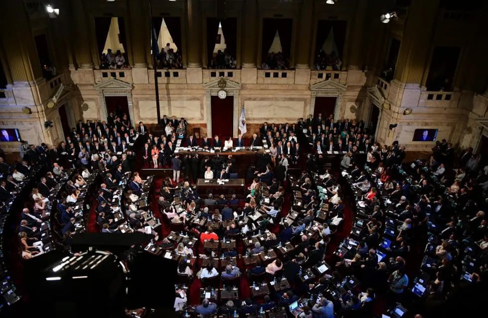 Vista del recinto legislativo durante la  apertura del 136 período de sesiones ordinarias del Congreso Nacional en Buenos Aires, Argentina, el 01/03/2018. (Vinculado al texto de dpa \