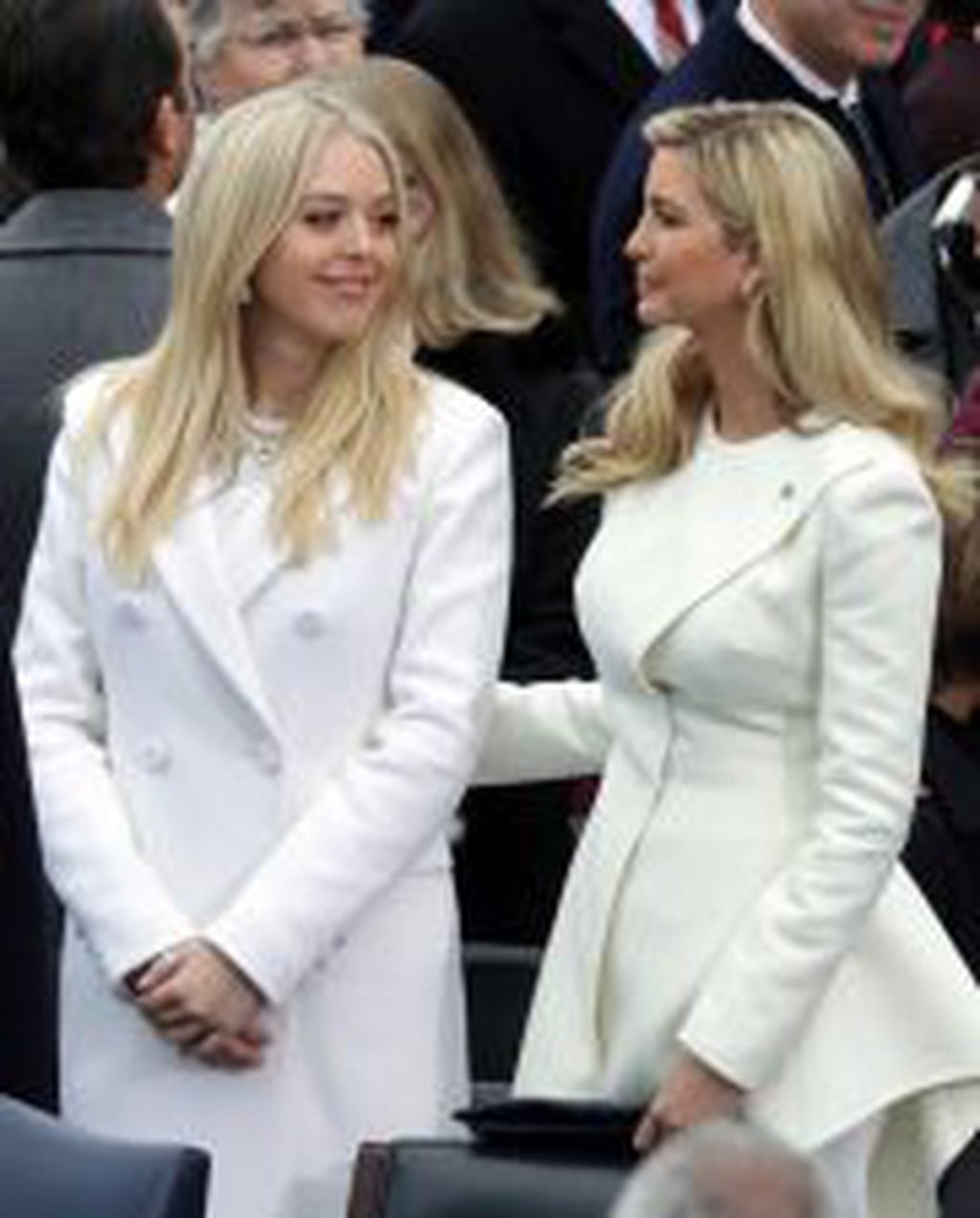 WASHINGTON, DC - JANUARY 20: (L-R) Tiffany Trump and Ivanka Trump arrive on the West Front of the U.S. Capitol on January 20, 2017 in Washington, DC. In today's inauguration ceremony Donald J. Trump becomes the 45th president of the United States.   Chip Somodevilla/Getty Images/AFP
== FOR NEWSPAPERS, INTERNET, TELCOS & TELEVISION USE ONLY ==