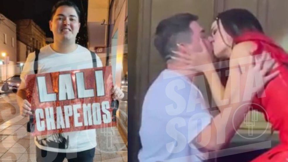 Lali sorprendió con un beso a un fanático que se posó con el cartel "LALI CHAPEMOS".