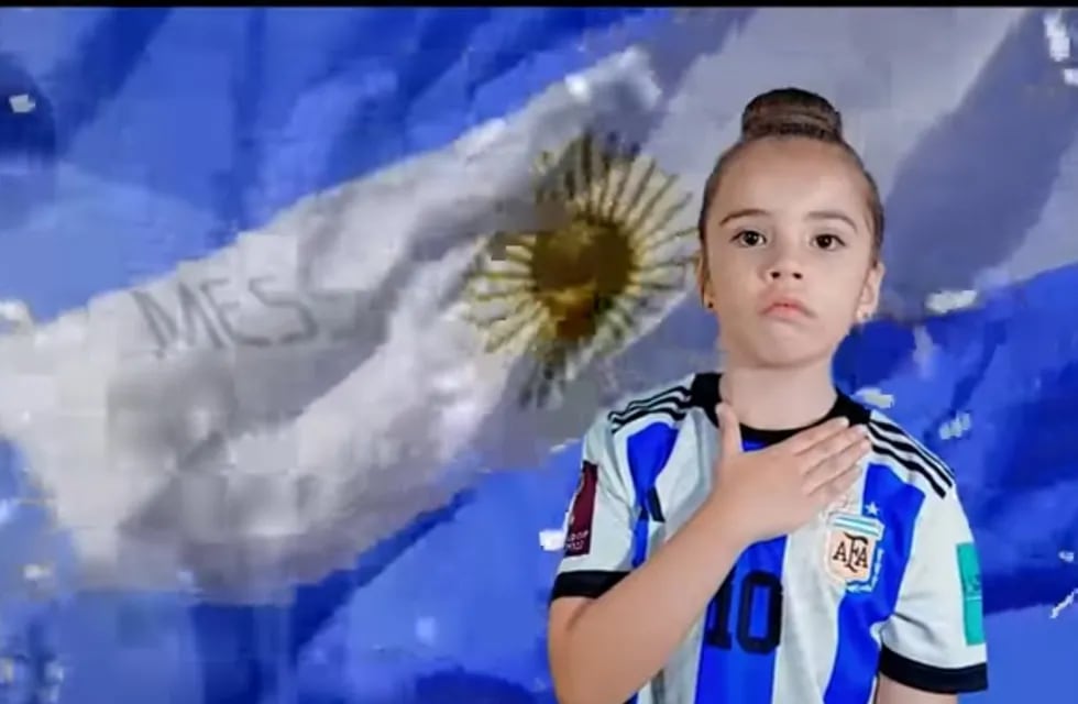 Janna Santero, la pequeña sanjuanina que le dedicó la canción "Y yo te voy a alentar" a Messi.