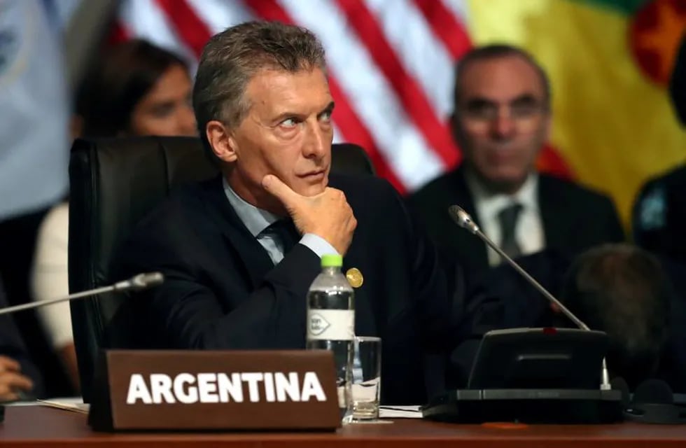 Argentina's President Mauricio Macri participates in the opening session of the Americas Summit in Lima, Peru April 14, 2018. REUTERS/Andres Stapff