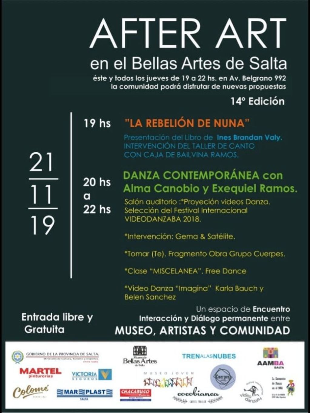 AFTER ART con la presentación de La Rebelión de Nuna de Inés Brandan Valy (Facebook Museo Bellas Artes Salta)