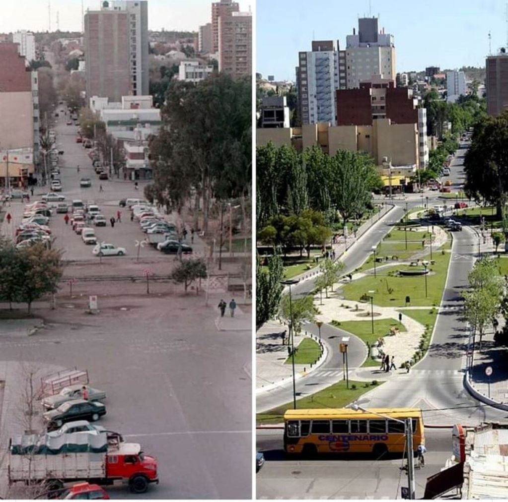 Neuquén antes y después (Foto: FB NeuquénEnElTiempo)