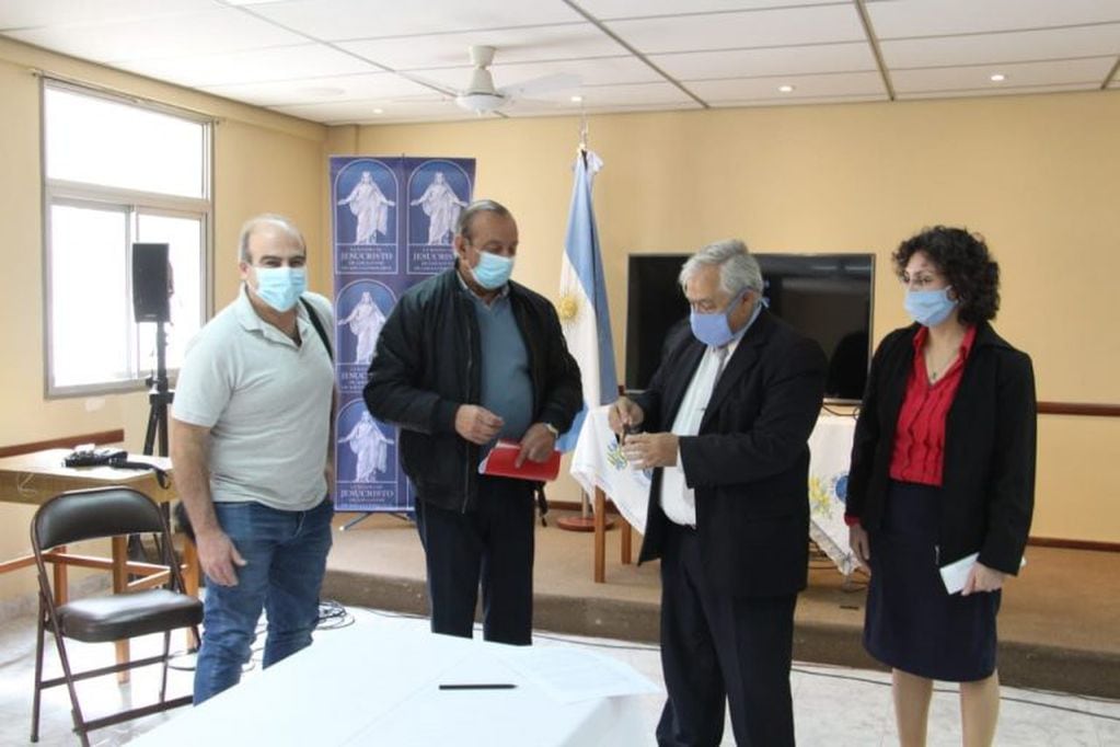 Se firmó un convenio entre la municipalidad y la iglesia mormona para utilizar las instalaciones como hospital de campaña