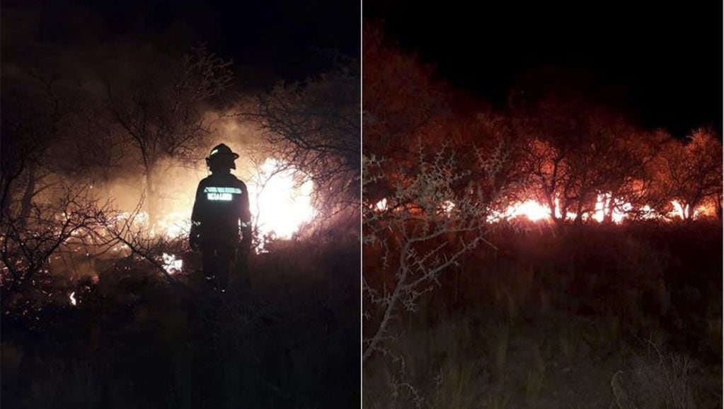Incendio en Villa Larca, San Luis.