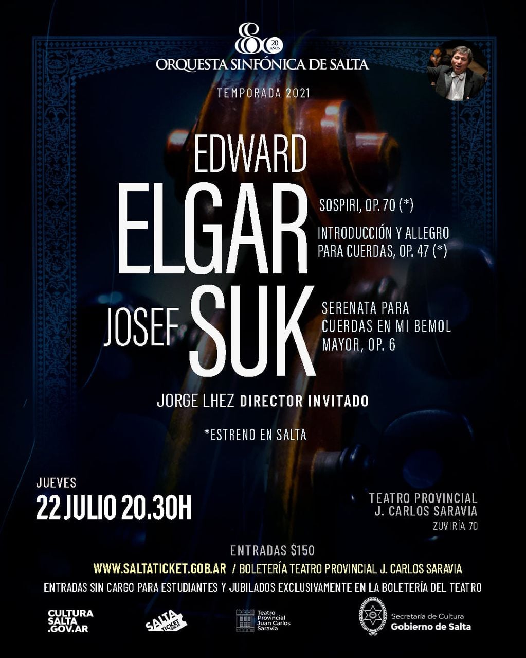 El concierto es este jueves 22 a las 20.30 en el Teatro Provincial.