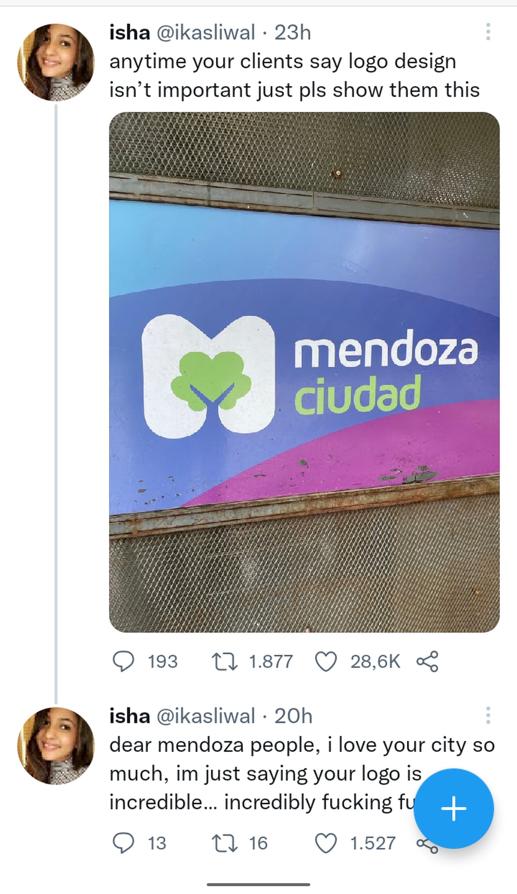 El logo de la Ciudad de Mendoza desató la polémica en Twitter