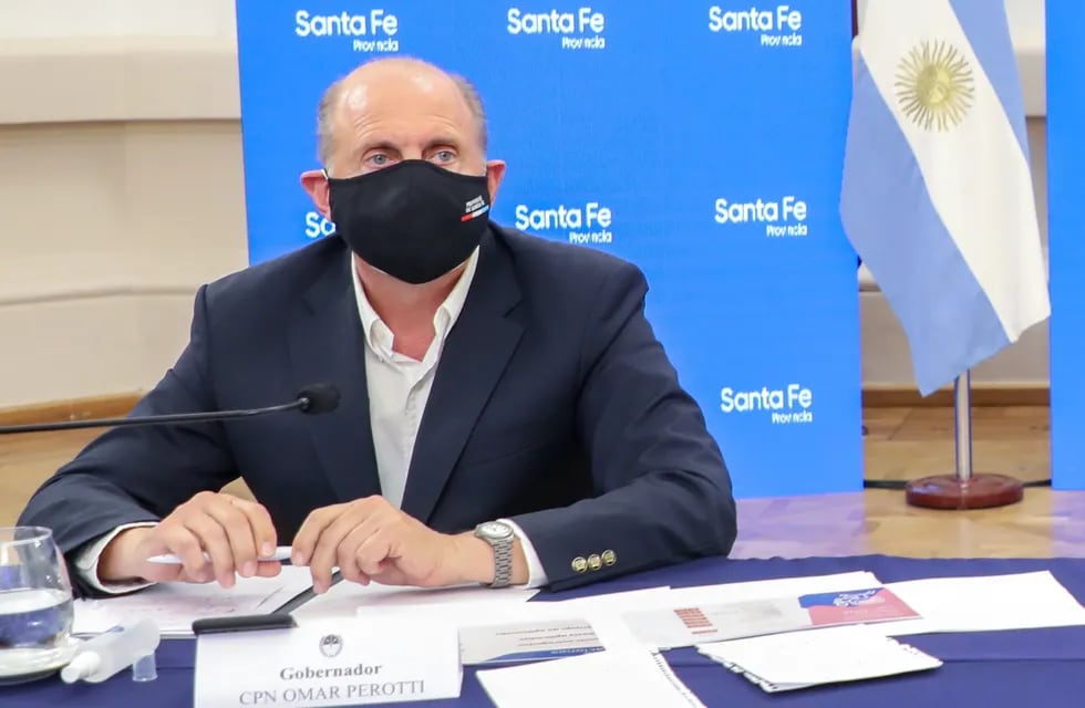 El gobernador de Santa Fe, Omar Perotti, participó de una reunión por videoconferencia con el presidente Alberto Fernández y sus pares de otras provincias. (Gobierno de Santa Fe)