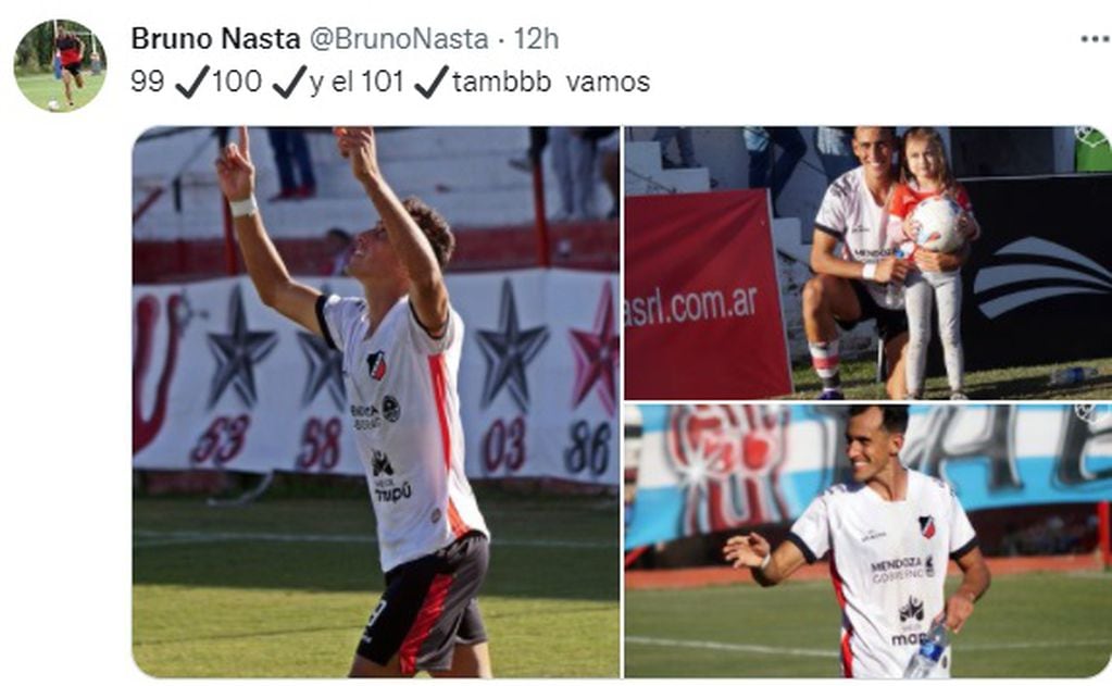 Bruno Nasta convirtió los 3 goles de Deportivo Maipú ante Defensores de Belgrano y es uno de los goleadores del torneo de la Primera Nacional.