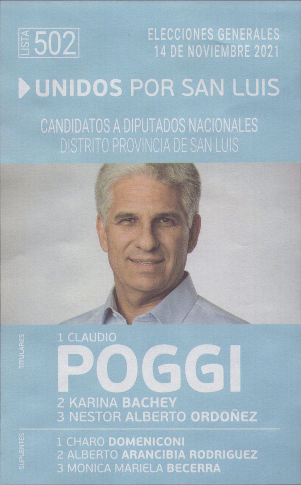 Claudio Poggi, candidato a Diputado Nacional por Unidos por San Luis