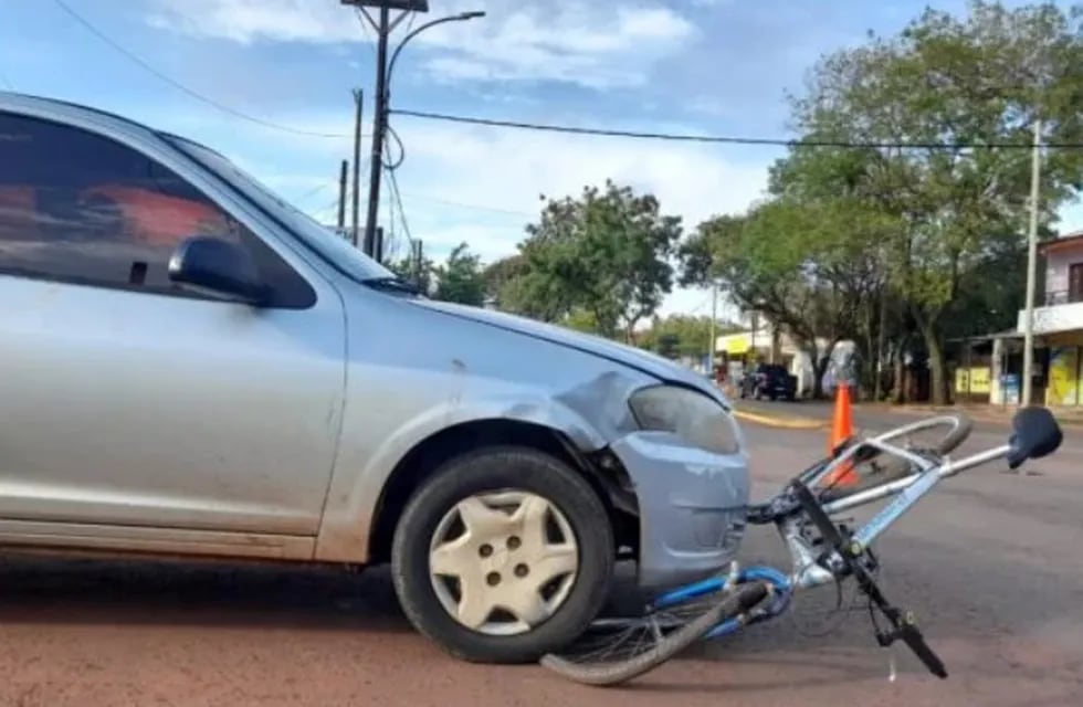 Accidente vial en Posadas: un ciclista lesionado.