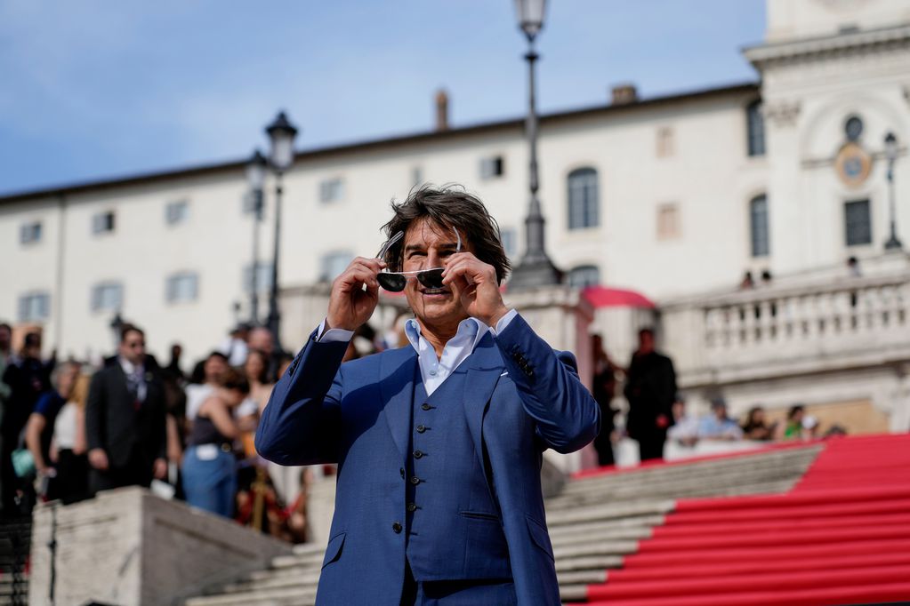 Tom Cruise en Roma, en la promoción de Misión Imposible 7. (AP)