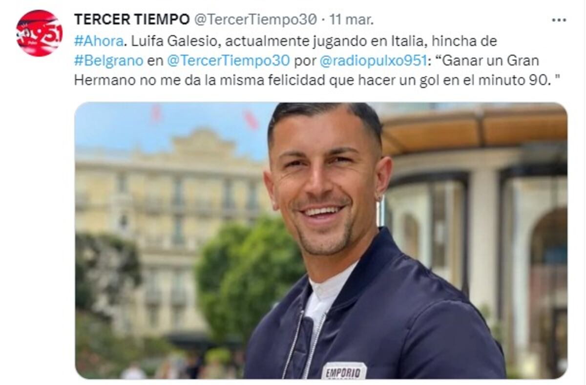 El Luifa Galesio, loco por Belgrano: chicaneó a Talleres y dio su ...